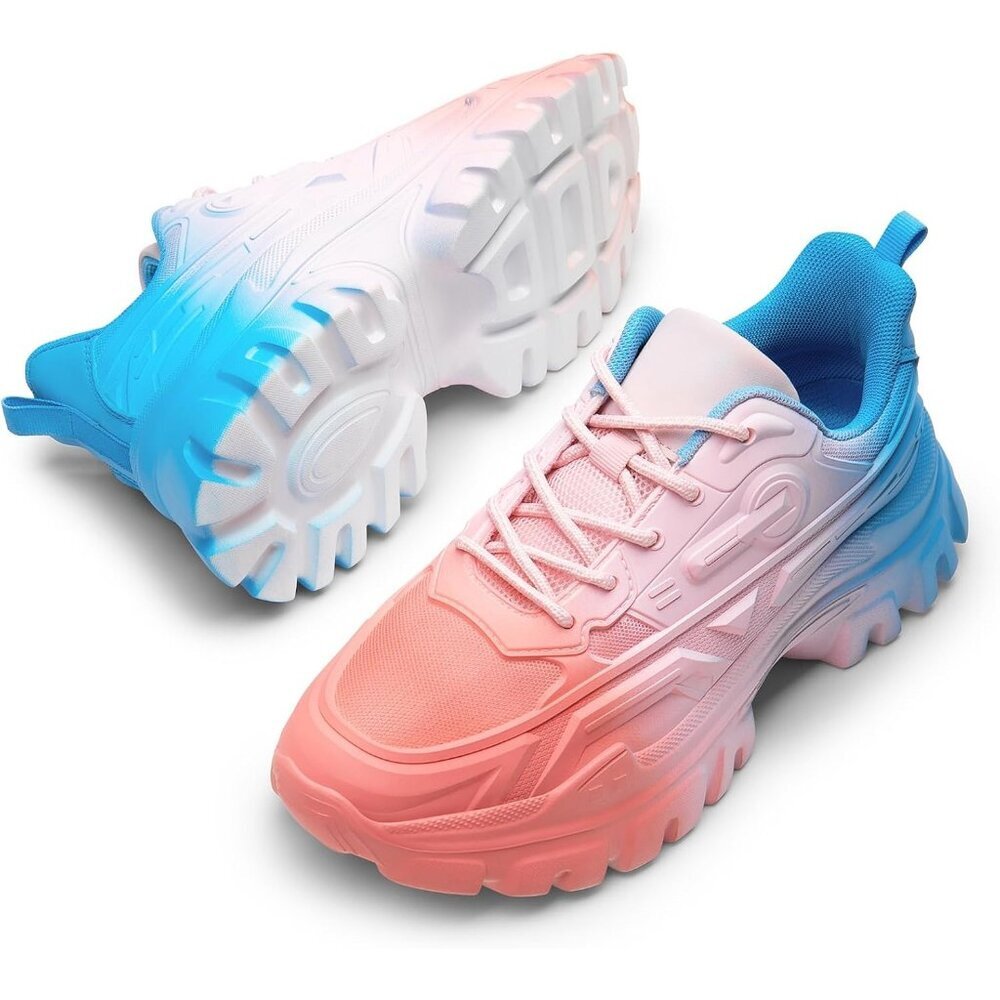 Women's Rainbow-bold Ethylene Vinyl Acetate Chunky Platform Fashion Sneakers - Picture 8 of 8